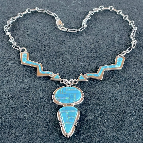 Turquoise & Opal Necklace - Picture 2 of 6